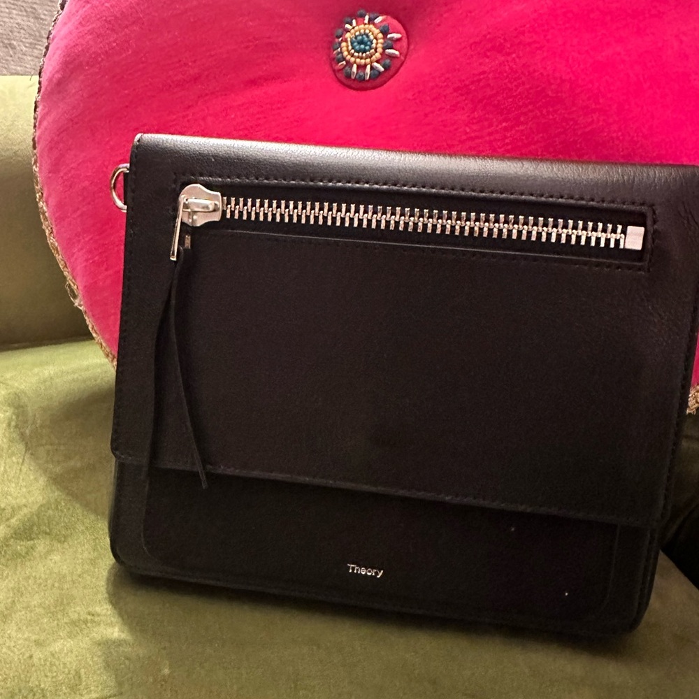 Theory Black Leather Shoulder Bag - Picture 6 of 11